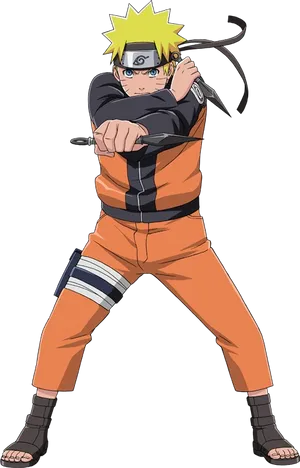 Naruto Uzumaki Readyfor Battle PNG image