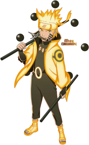 Naruto_ Uzumaki_ Sage_ Mode_ Pose PNG image