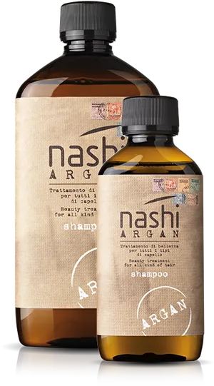 Nashi Argan Shampoo Bottles PNG image