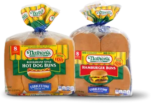 Nathans Hot Dogand Hamburger Buns Packaging PNG image