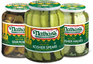 Nathans Kosher Pickle Jars PNG image