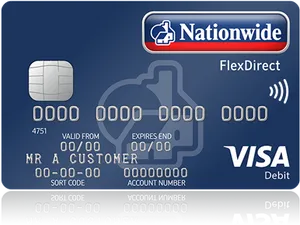 Nationwide Flex Direct Visa Debit Card PNG image