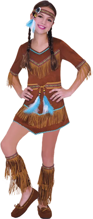 Native American Costume Girl PNG