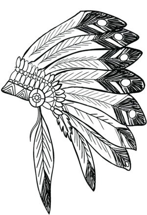 Native American Feather Headdress Drawing PNG image