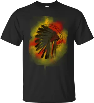 Native American Headdress Shirt Design PNG image