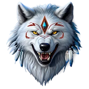 Native American Inspired Wolf Face Png Kpo78 PNG image