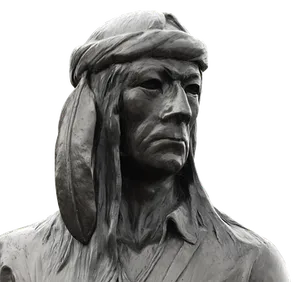 Native American Sculpture Portrait PNG image