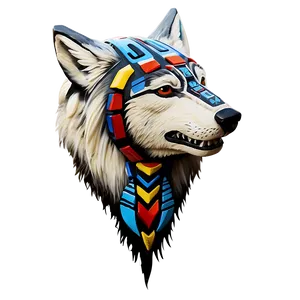 Native American Wolf Head Totem PNG Pcf75 PNG