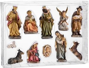 Nativity Scene Figurines Set PNG image