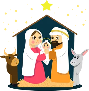 Nativity Scene Illustration PNG image