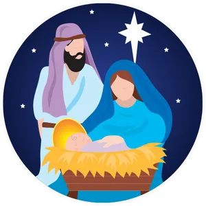 Nativity Scene Illustration PNG image