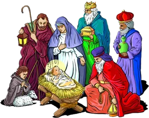 Nativity Scene Illustration PNG image