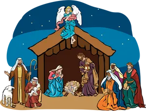 Nativity Scene Illustration PNG image