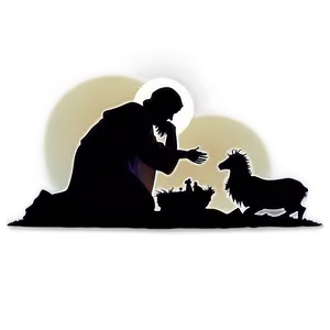 Nativity Scene Silhouette PNG Hri