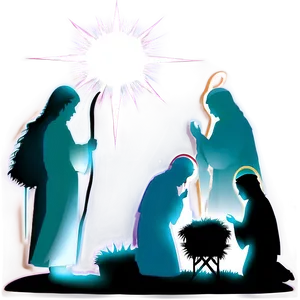 Nativity Scene Silhouette PNG Qmi2 PNG