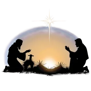 Nativity Scene Silhouette PNG Tbt65
