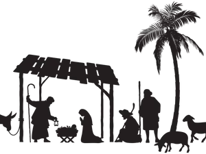 Nativity Silhouette Scene PNG image