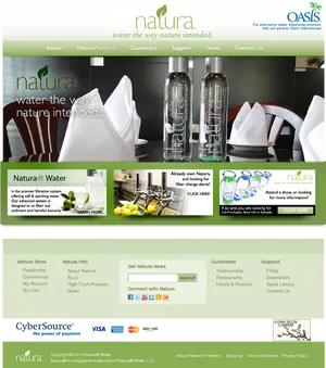 Natura Water Filtration System Website Screenshot PNG image