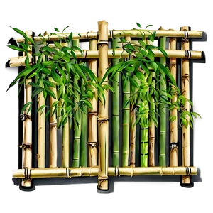 Natural Bamboo Fence PNG 05232024 PNG