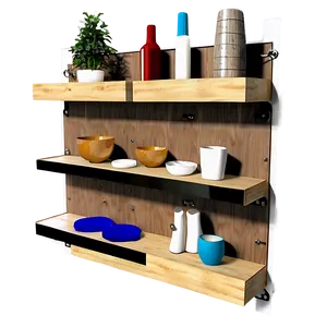 Natural Wood Shelf Selections PNG 06272024