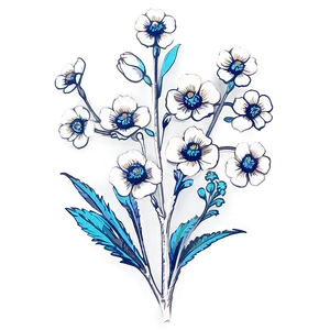 "nature's Sketch: Detailed Flower PNG" D