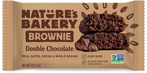 Natures Bakery Double Chocolate Brownie Packaging PNG image