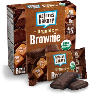 Natures Bakery Organic Brownie Packaging PNG image