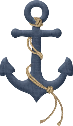 Nautical Anchorwith Rope Design PNG image