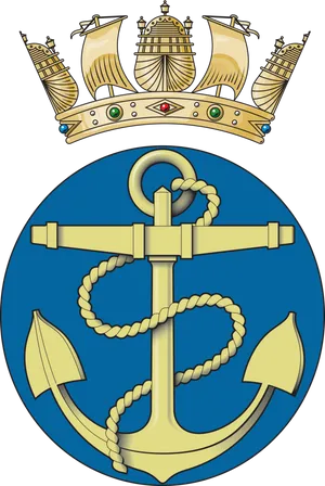 Nautical Emblemwith Anchorand Ships PNG image