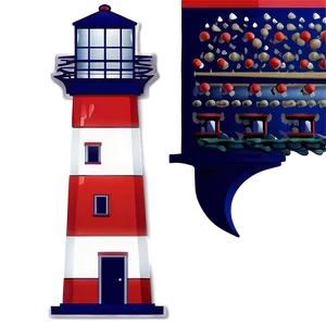 Nautical Lighthouse Design Png Usw PNG image