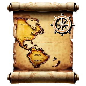 Nautical Map Scroll Paper PNG Kol9 PNG