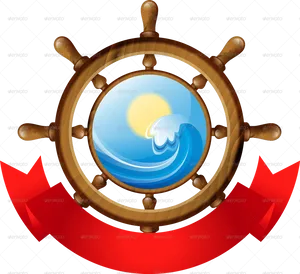 Nautical Steering Wheel Icon PNG image