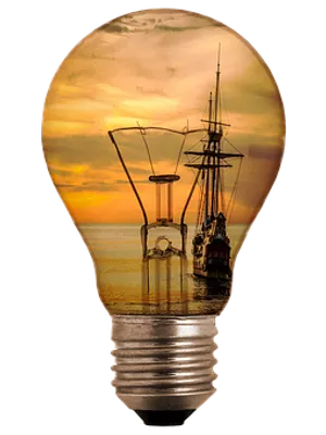 Nautical Sunset Lightbulb Illusion