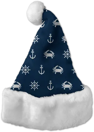 Nautical Theme Santa Hat Transparent Background PNG image