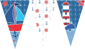 Nautical Themed Banner Design PNG image