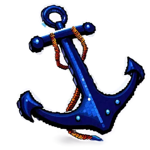 Navy Anchor In Pixel Art PNG Mfw72