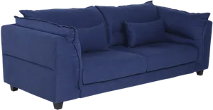 Navy Blue Fabric Sofa PNG image