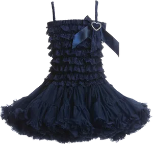 Navy Blue Ruffled Dress