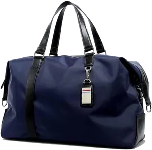 Navy Blue Travel Duffel Bag PNG image