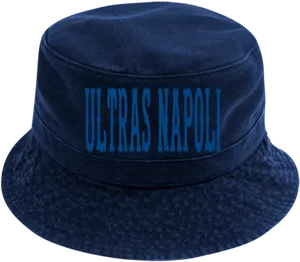 Navy Blue Ultras Napoli Bucket Hat PNG