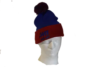 Navy Red Pom Pom Beanie Mannequin
