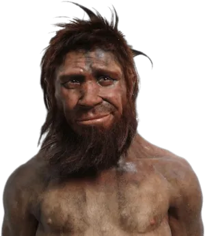 Neanderthal Man Portrait PNG image