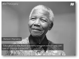 Nelson Mandela Education Quote PNG image