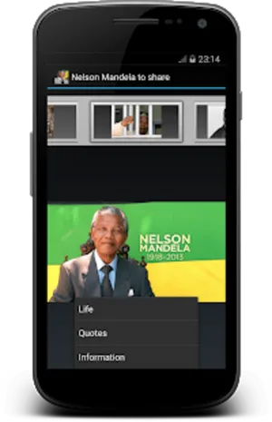 Nelson Mandela Mobile App Display PNG image