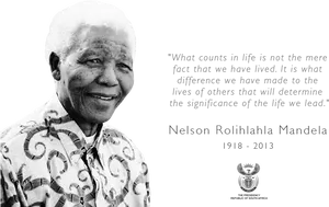 Nelson Mandela Quote Tribute PNG image