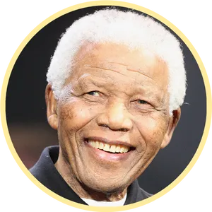 Nelson Mandela Smiling Portrait PNG image