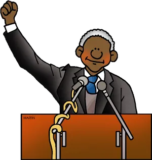 Nelson Mandela Speech Illustration PNG image