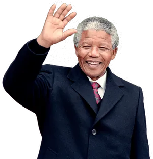 Nelson Mandela Waving Smile PNG image