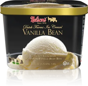 Nelsons Vanilla Bean Ice Cream Container PNG image