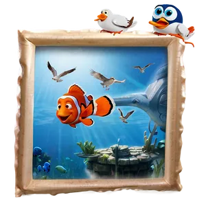 Nemo And Seagulls Png Kmk PNG image